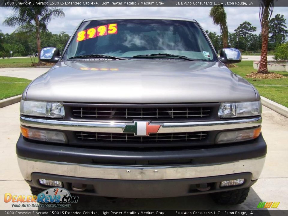 2000 Chevrolet Silverado 1500 LS Extended Cab 4x4 Light Pewter Metallic / Medium Gray Photo #8