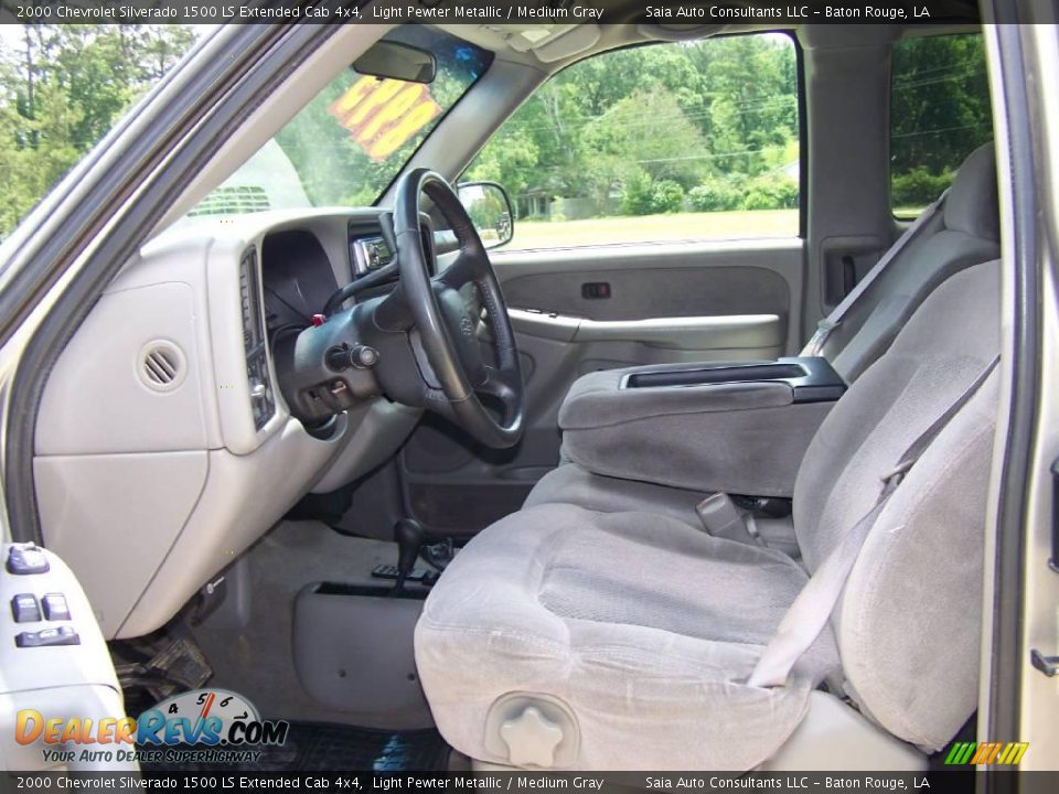 2000 Chevrolet Silverado 1500 LS Extended Cab 4x4 Light Pewter Metallic / Medium Gray Photo #9