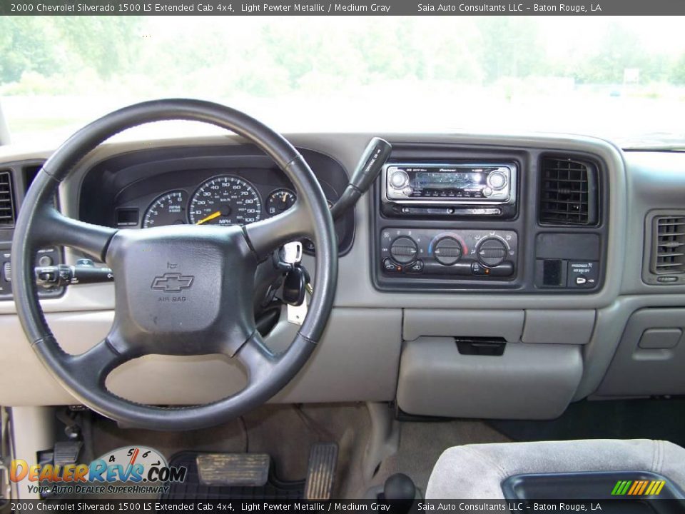 2000 Chevrolet Silverado 1500 LS Extended Cab 4x4 Light Pewter Metallic / Medium Gray Photo #11