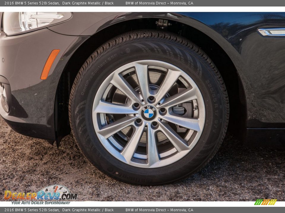 2016 BMW 5 Series 528i Sedan Dark Graphite Metallic / Black Photo #10