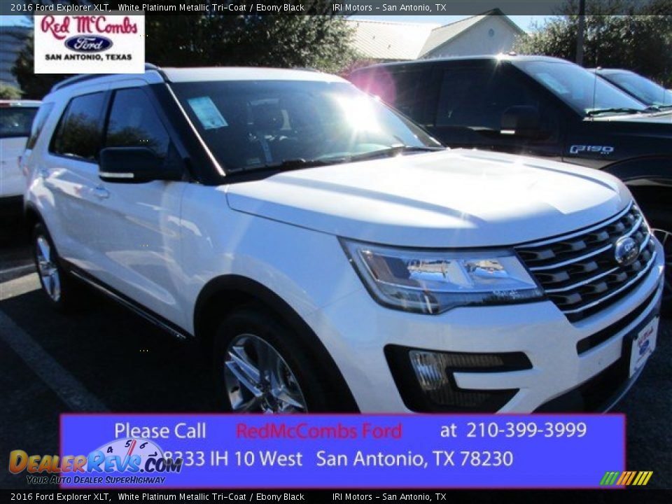 2016 Ford Explorer XLT White Platinum Metallic Tri-Coat / Ebony Black Photo #1