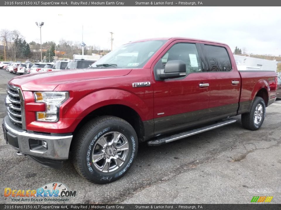 2016 Ford F150 XLT SuperCrew 4x4 Ruby Red / Medium Earth Gray Photo #5