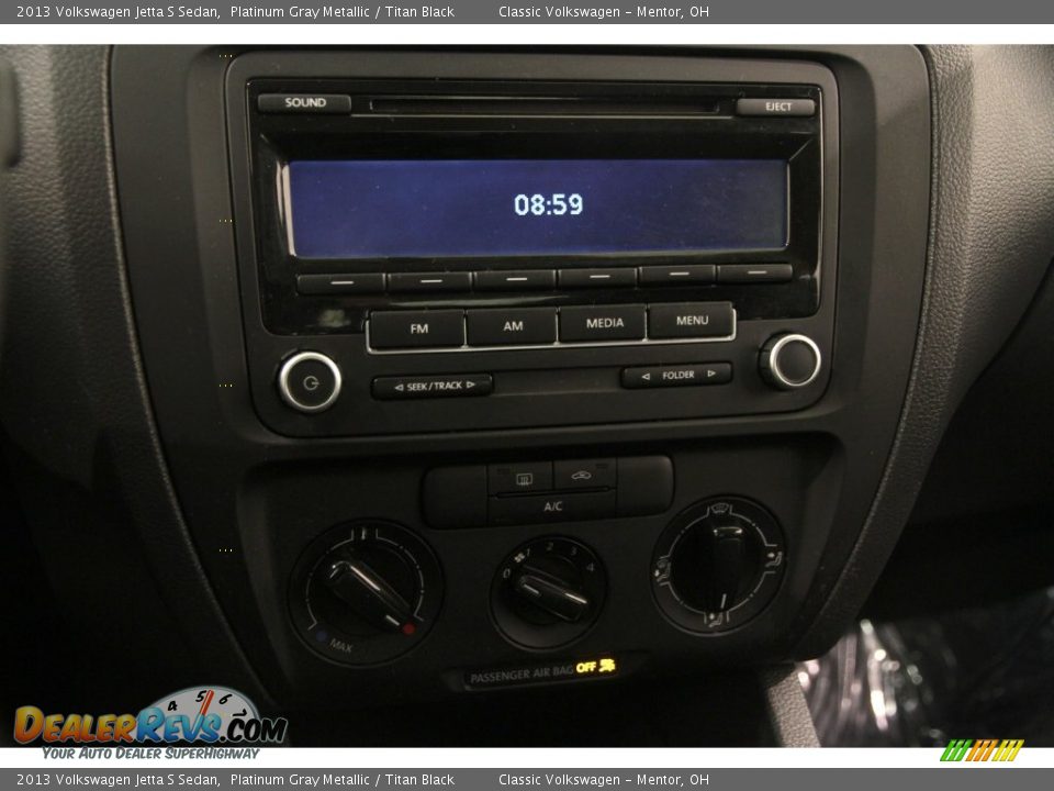 2013 Volkswagen Jetta S Sedan Platinum Gray Metallic / Titan Black Photo #9