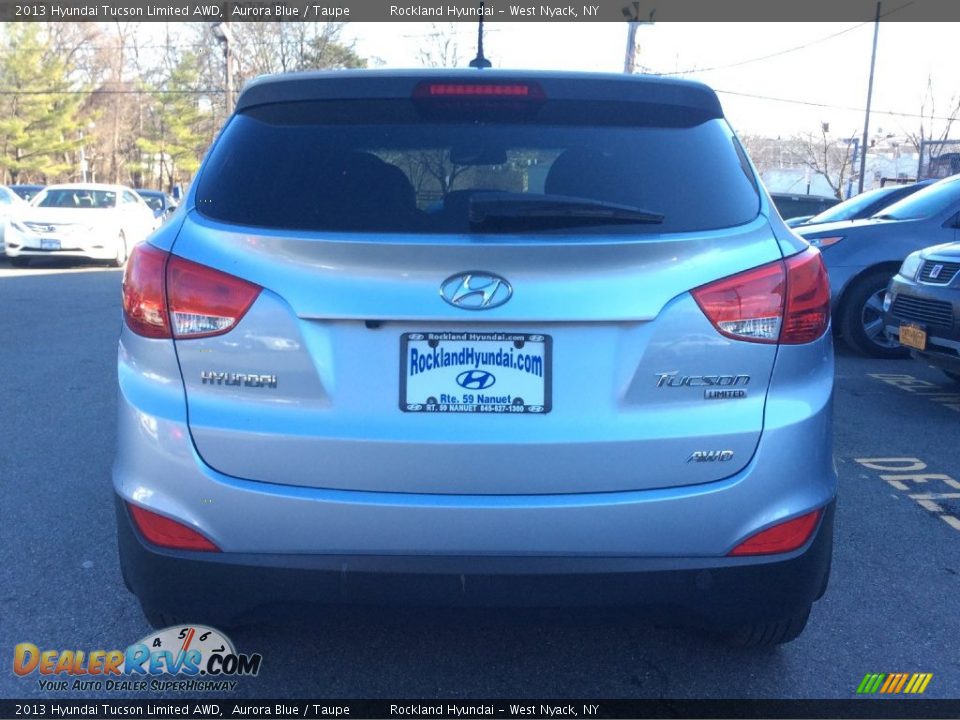 2013 Hyundai Tucson Limited AWD Aurora Blue / Taupe Photo #5