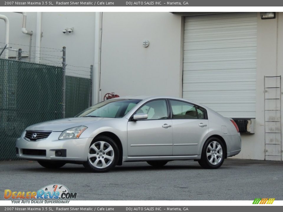 2007 Nissan Maxima 3.5 SL Radiant Silver Metallic / Cafe Latte Photo #3