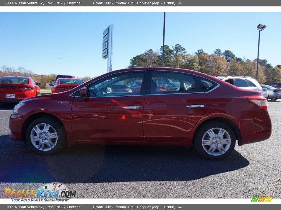 2014 Nissan Sentra SV Red Brick / Charcoal Photo #4