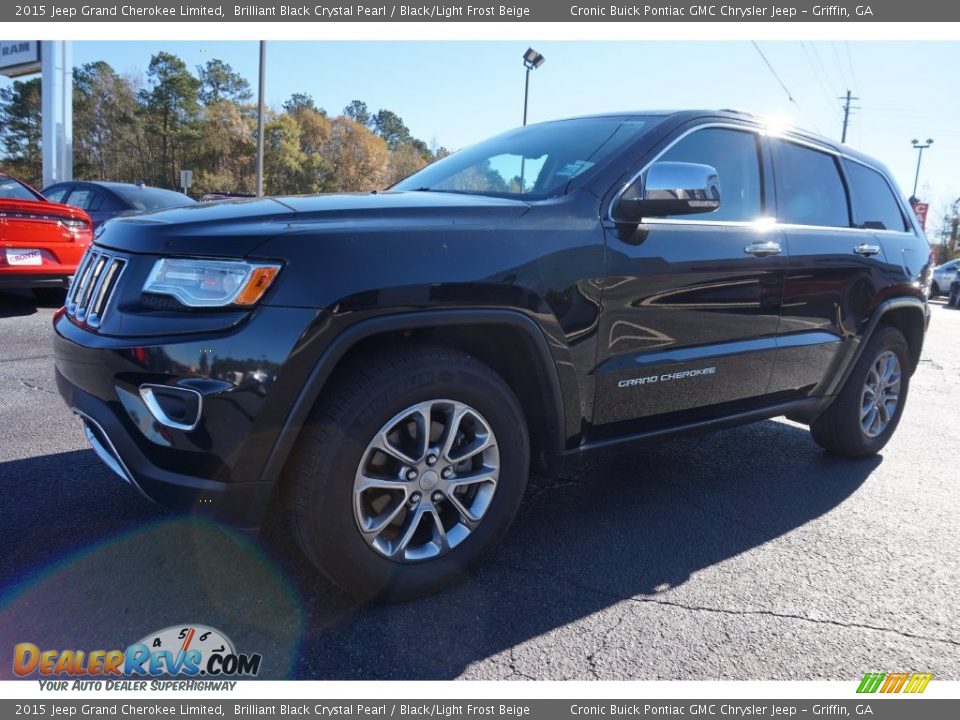 2015 Jeep Grand Cherokee Limited Brilliant Black Crystal Pearl / Black/Light Frost Beige Photo #3