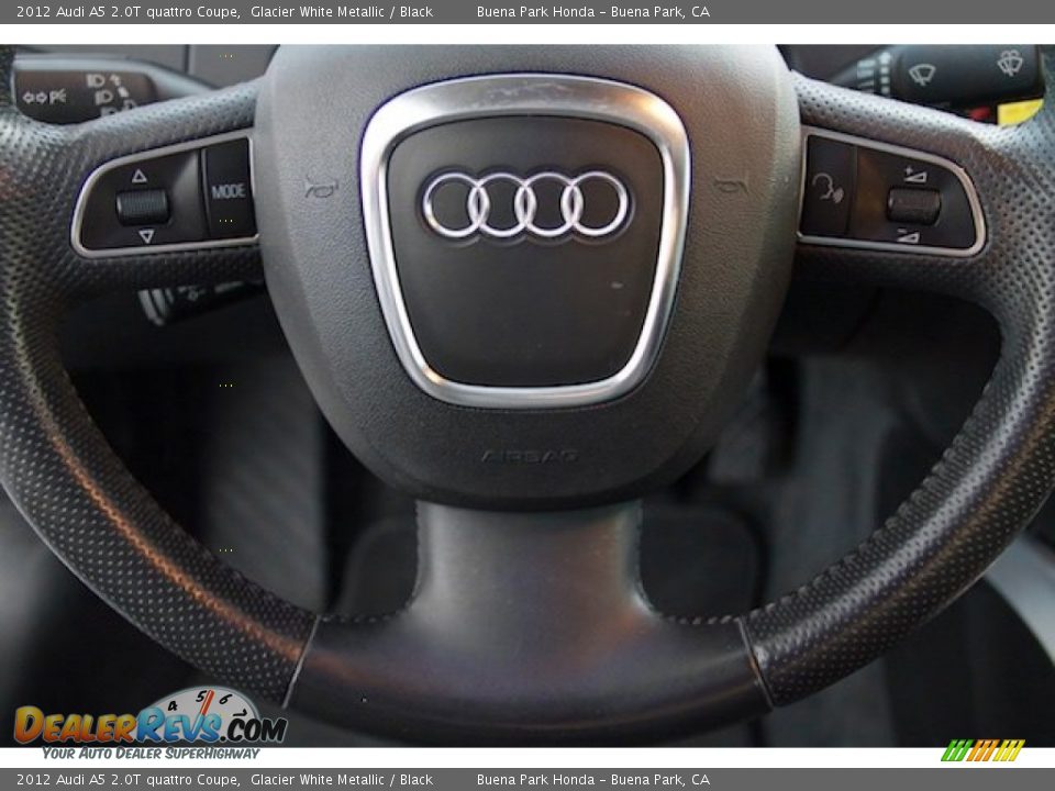 2012 Audi A5 2.0T quattro Coupe Glacier White Metallic / Black Photo #13