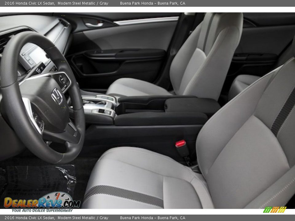 2016 Honda Civic LX Sedan Modern Steel Metallic / Gray Photo #8