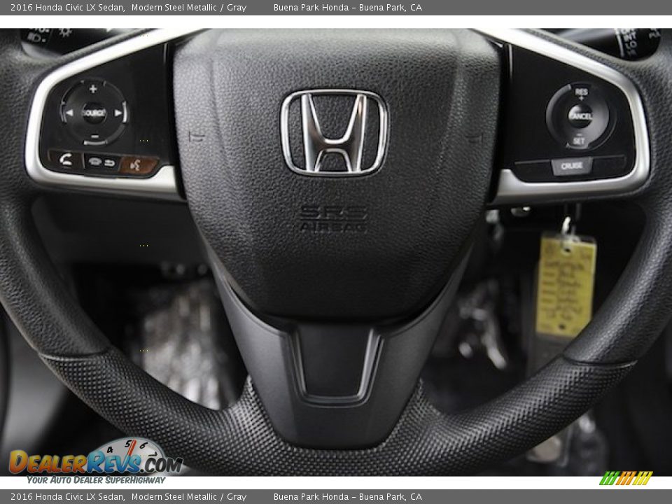 2016 Honda Civic LX Sedan Modern Steel Metallic / Gray Photo #9