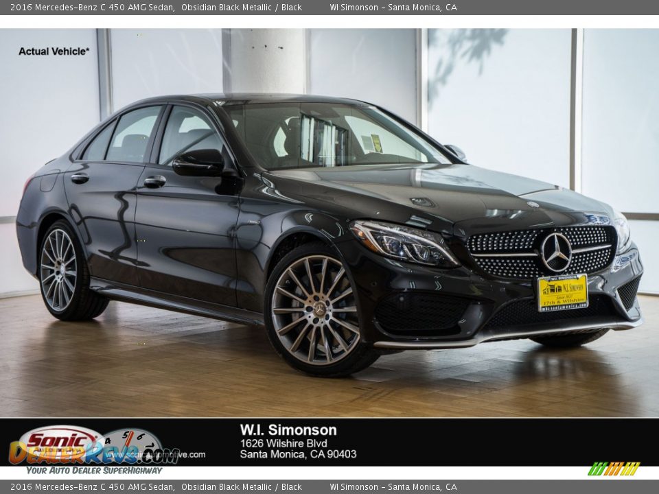 2016 Mercedes-Benz C 450 AMG Sedan Obsidian Black Metallic / Black Photo #1