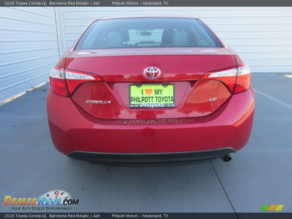 2016 Toyota Corolla LE Barcelona Red Metallic / Ash Photo #5