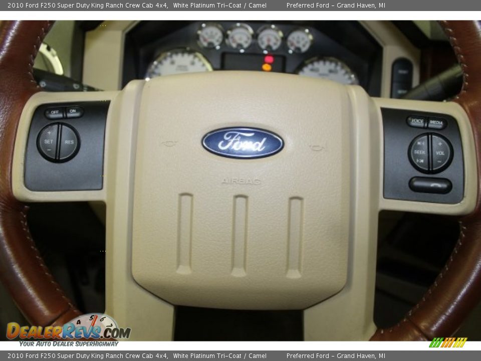 2010 Ford F250 Super Duty King Ranch Crew Cab 4x4 White Platinum Tri-Coat / Camel Photo #25