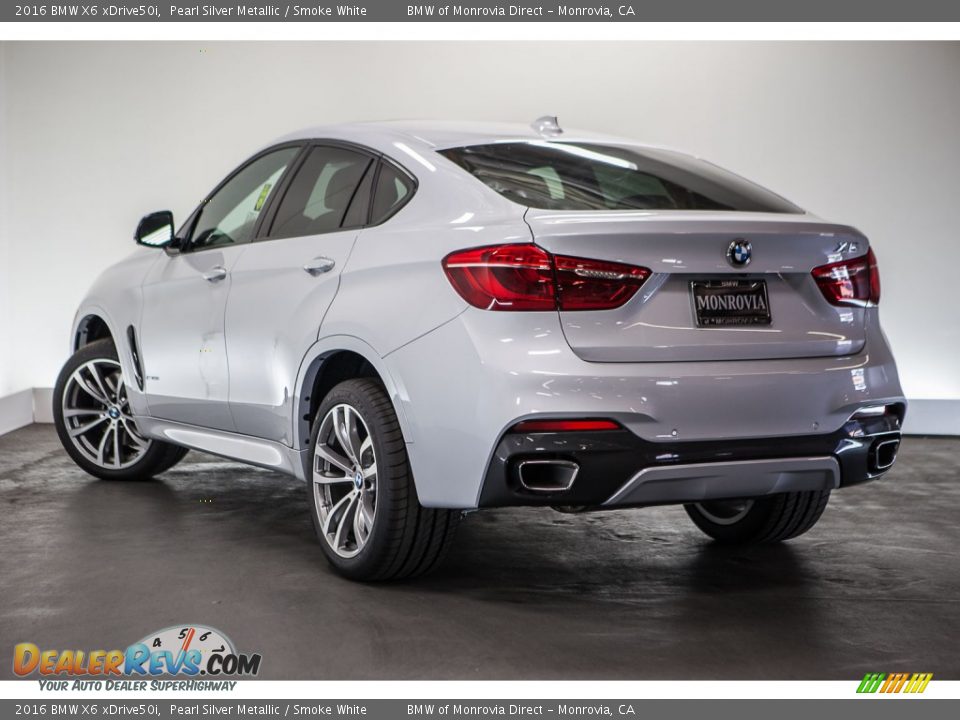 2016 BMW X6 xDrive50i Pearl Silver Metallic / Smoke White Photo #3