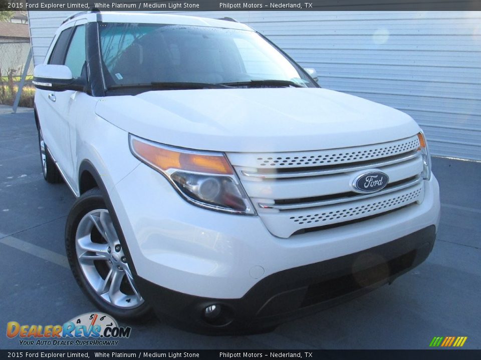 2015 Ford Explorer Limited White Platinum / Medium Light Stone Photo #1