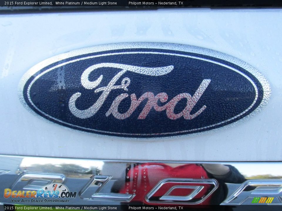 2015 Ford Explorer Limited White Platinum / Medium Light Stone Photo #13
