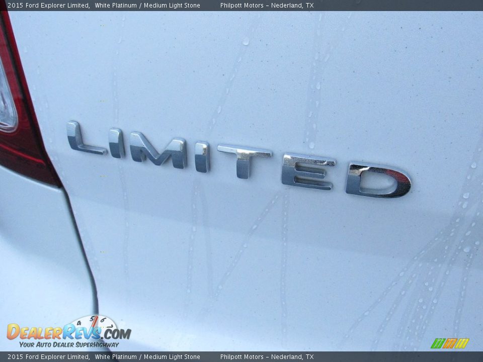 2015 Ford Explorer Limited White Platinum / Medium Light Stone Photo #14