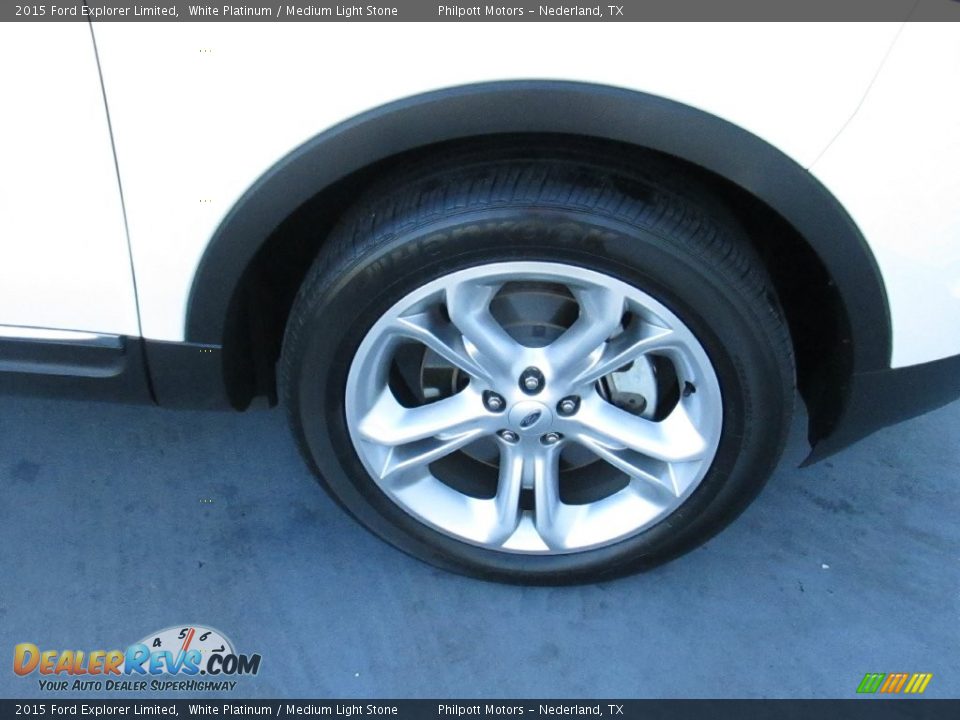2015 Ford Explorer Limited White Platinum / Medium Light Stone Photo #17