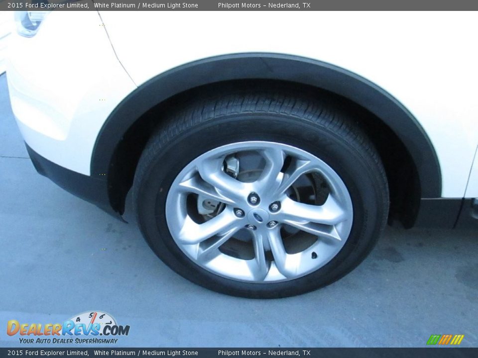 2015 Ford Explorer Limited White Platinum / Medium Light Stone Photo #18