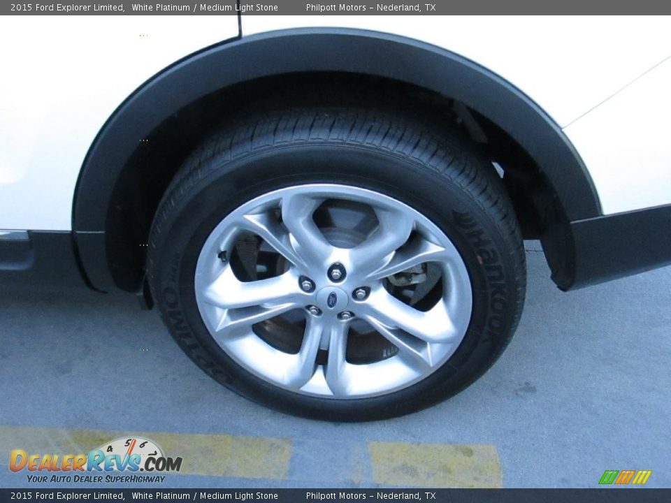 2015 Ford Explorer Limited White Platinum / Medium Light Stone Photo #19