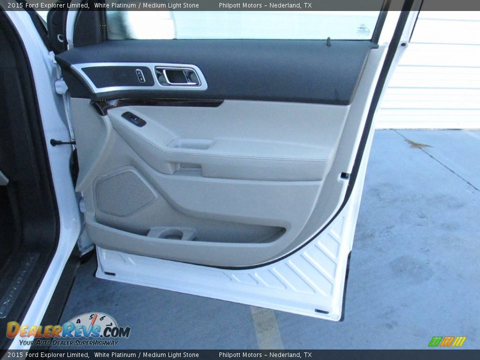 2015 Ford Explorer Limited White Platinum / Medium Light Stone Photo #23