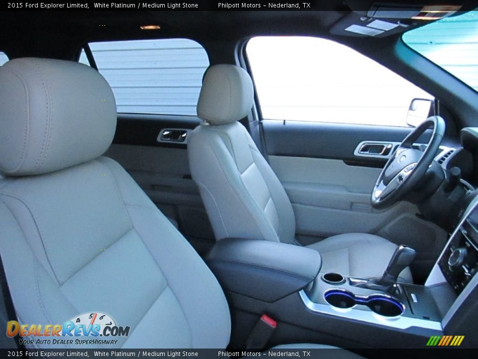 2015 Ford Explorer Limited White Platinum / Medium Light Stone Photo #25