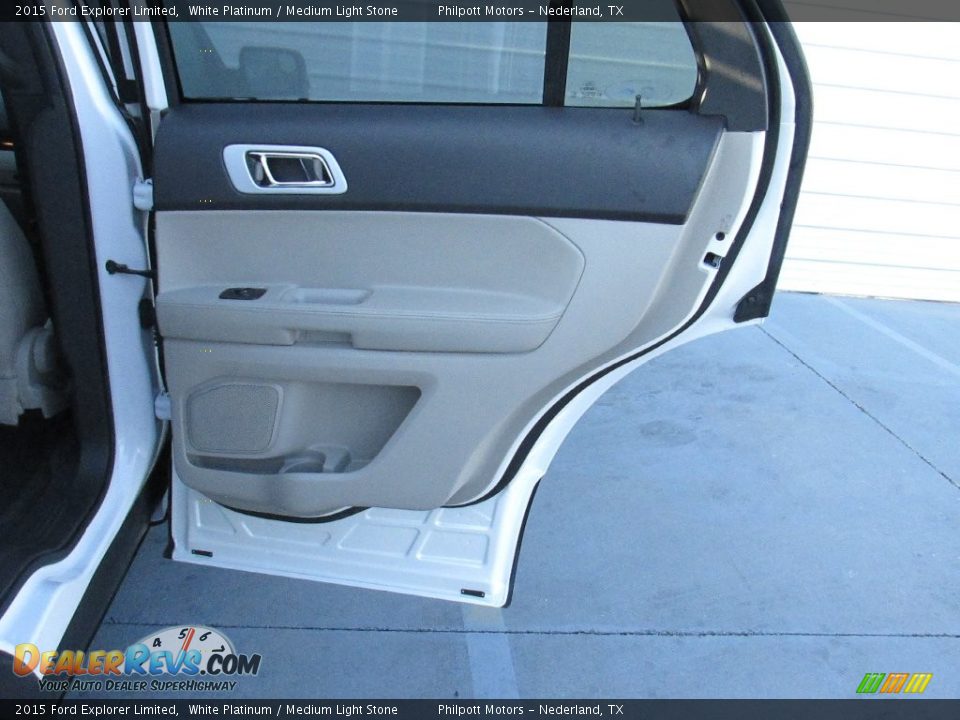 2015 Ford Explorer Limited White Platinum / Medium Light Stone Photo #26
