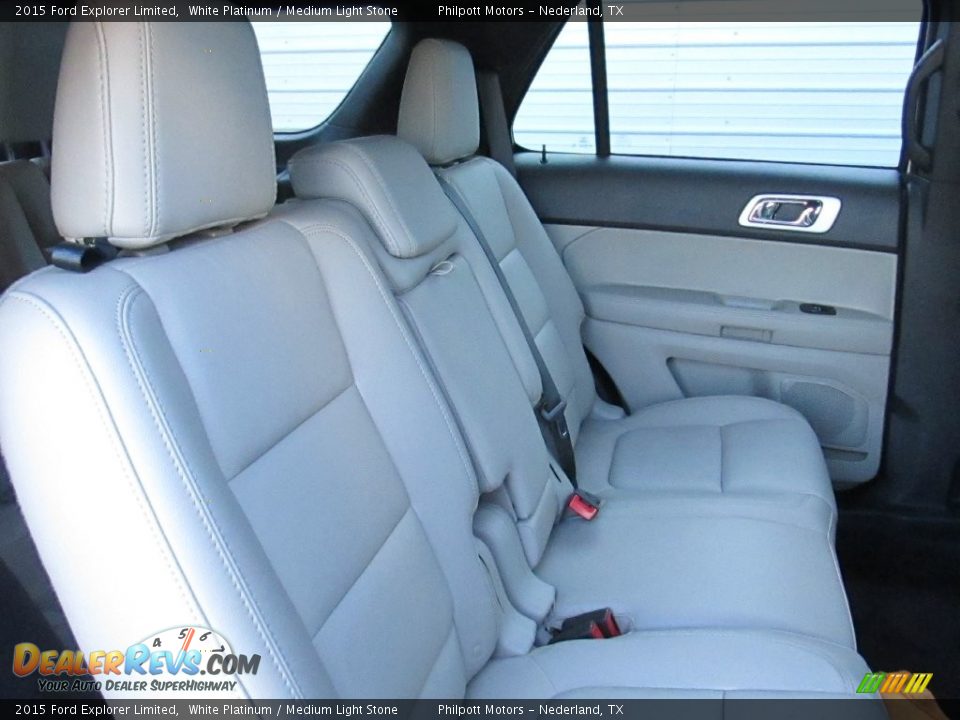 2015 Ford Explorer Limited White Platinum / Medium Light Stone Photo #27
