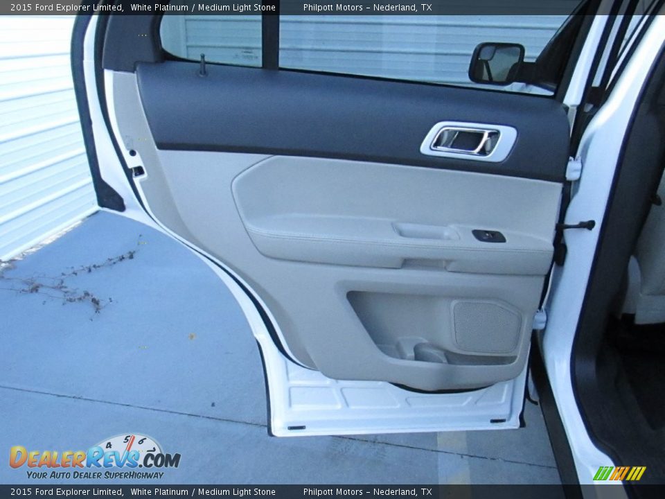 2015 Ford Explorer Limited White Platinum / Medium Light Stone Photo #29