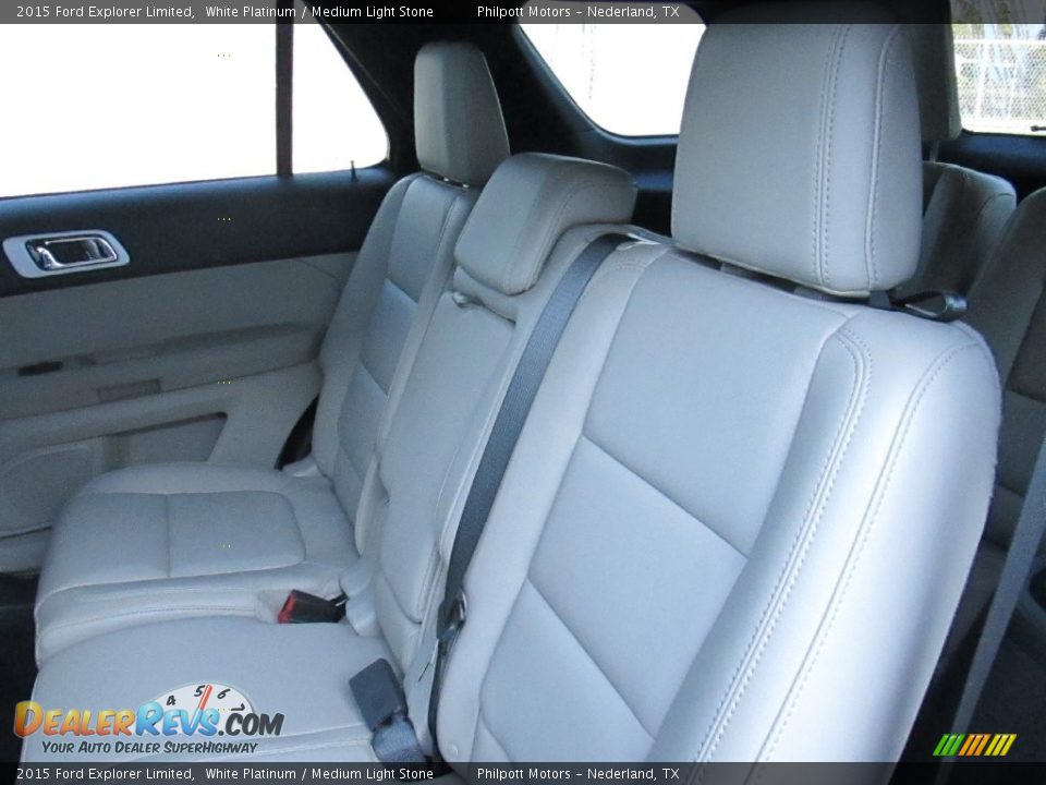 2015 Ford Explorer Limited White Platinum / Medium Light Stone Photo #30
