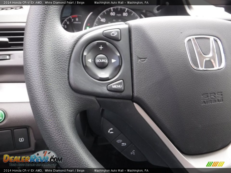 2014 Honda CR-V EX AWD White Diamond Pearl / Beige Photo #16