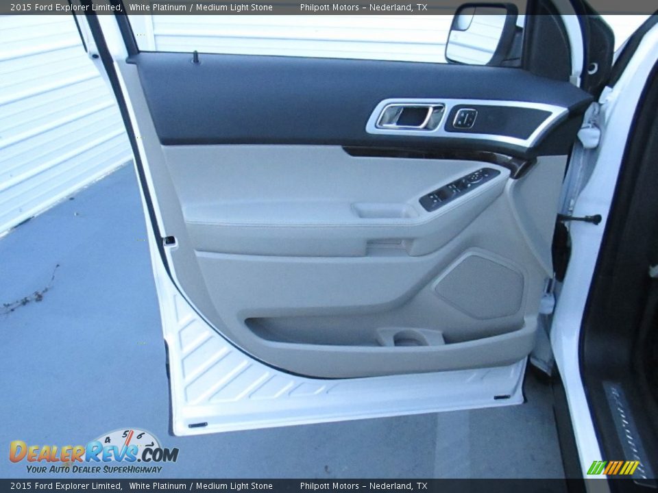 2015 Ford Explorer Limited White Platinum / Medium Light Stone Photo #32