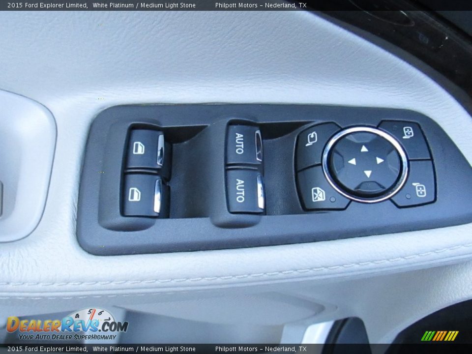 2015 Ford Explorer Limited White Platinum / Medium Light Stone Photo #33