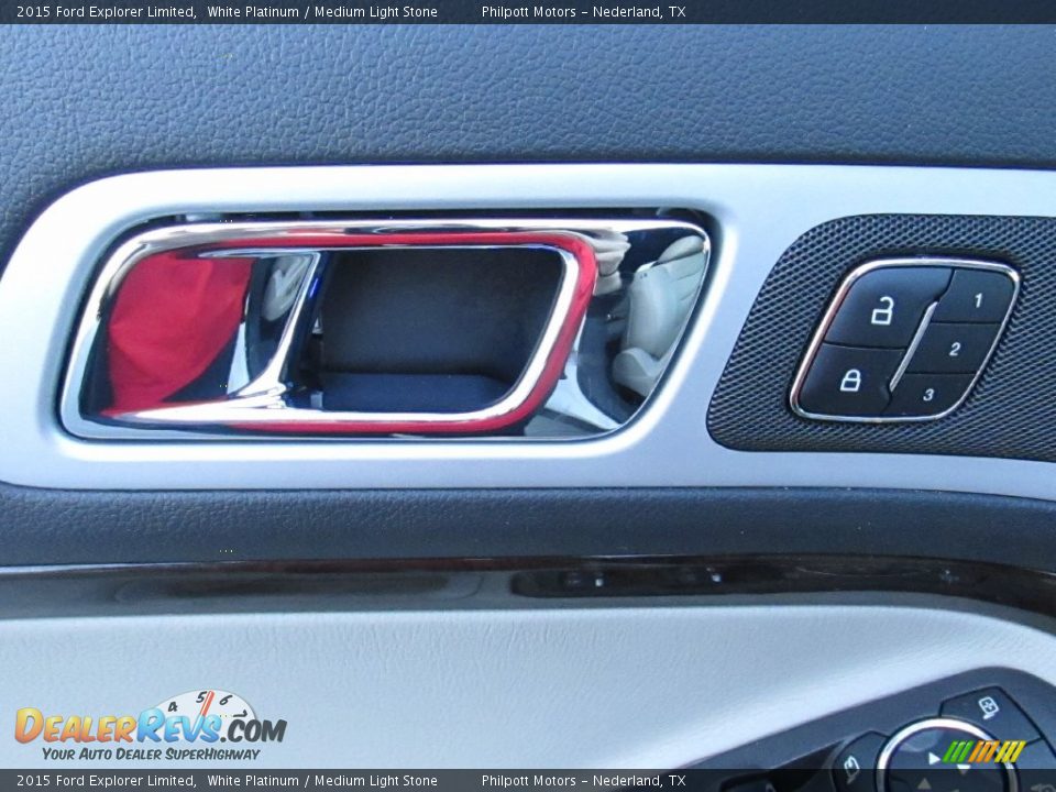 2015 Ford Explorer Limited White Platinum / Medium Light Stone Photo #34