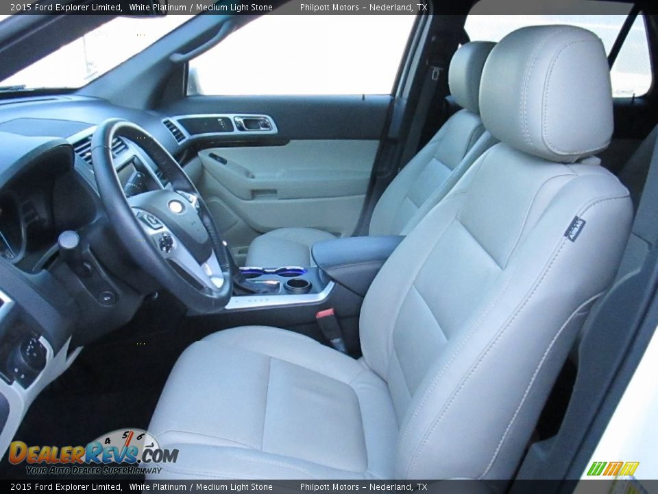 2015 Ford Explorer Limited White Platinum / Medium Light Stone Photo #35