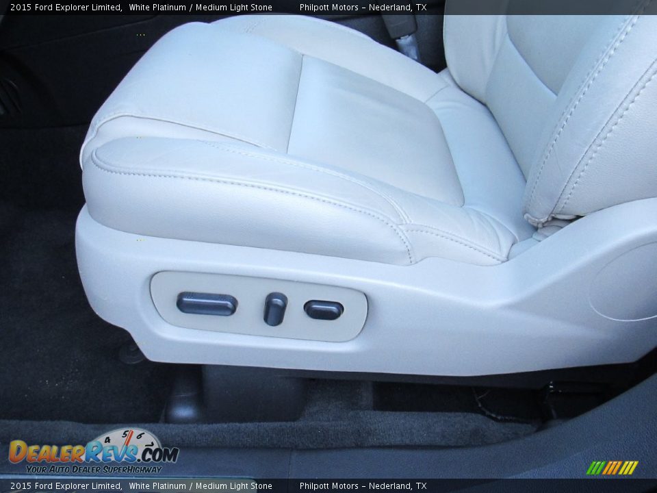 2015 Ford Explorer Limited White Platinum / Medium Light Stone Photo #36