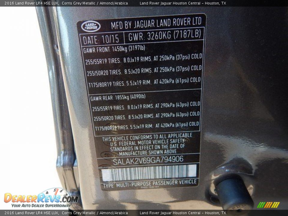 2016 Land Rover LR4 HSE LUX Corris Grey Metallic / Almond/Arabica Photo #24