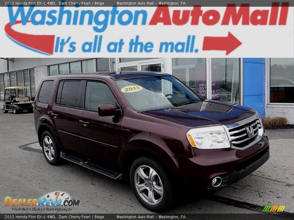2013 Honda Pilot EX-L 4WD Dark Cherry Pearl / Beige Photo #1