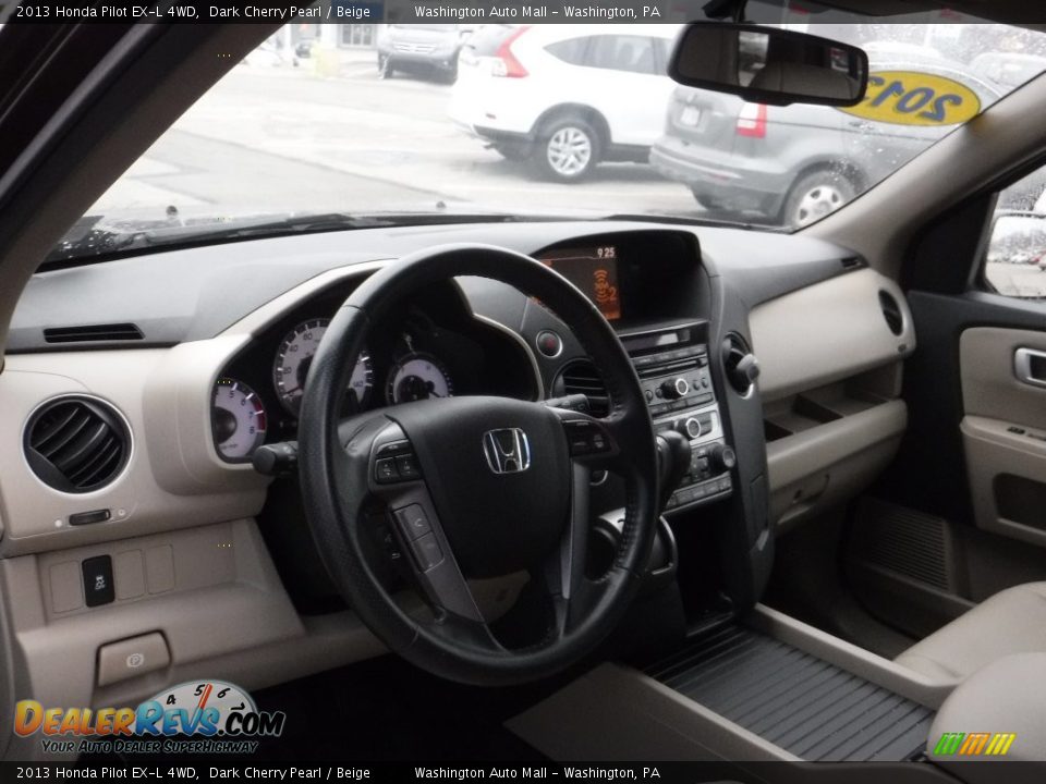 2013 Honda Pilot EX-L 4WD Dark Cherry Pearl / Beige Photo #8