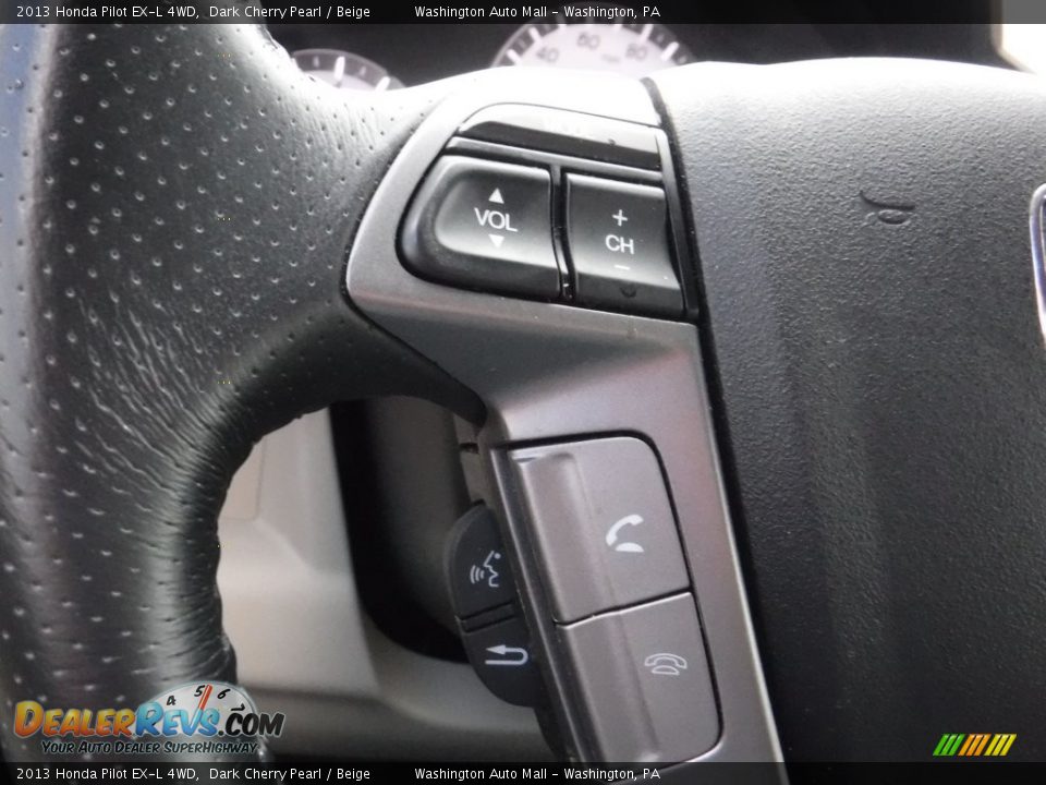 2013 Honda Pilot EX-L 4WD Dark Cherry Pearl / Beige Photo #17