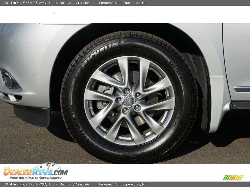 2014 Infiniti QX60 3.5 AWD Liquid Platinum / Graphite Photo #10