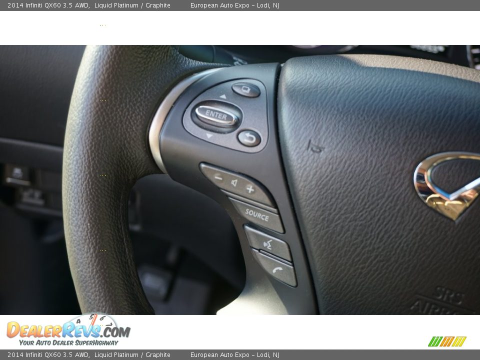2014 Infiniti QX60 3.5 AWD Liquid Platinum / Graphite Photo #31