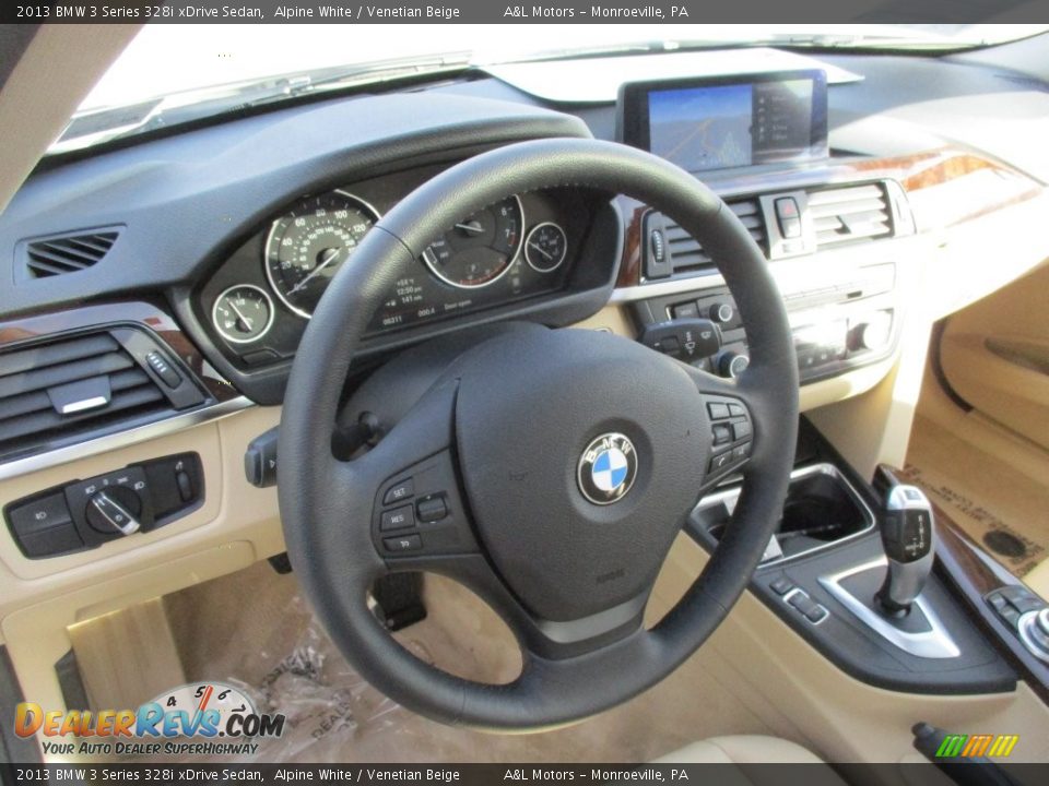 2013 BMW 3 Series 328i xDrive Sedan Alpine White / Venetian Beige Photo #16