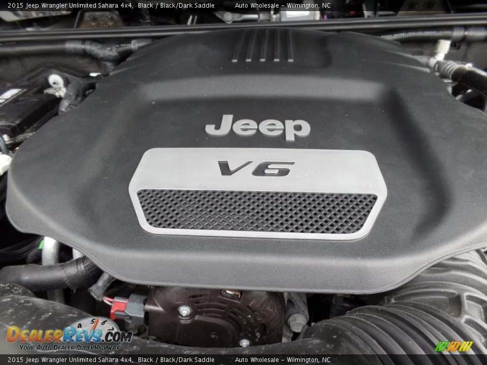 2015 Jeep Wrangler Unlimited Sahara 4x4 Black / Black/Dark Saddle Photo #6