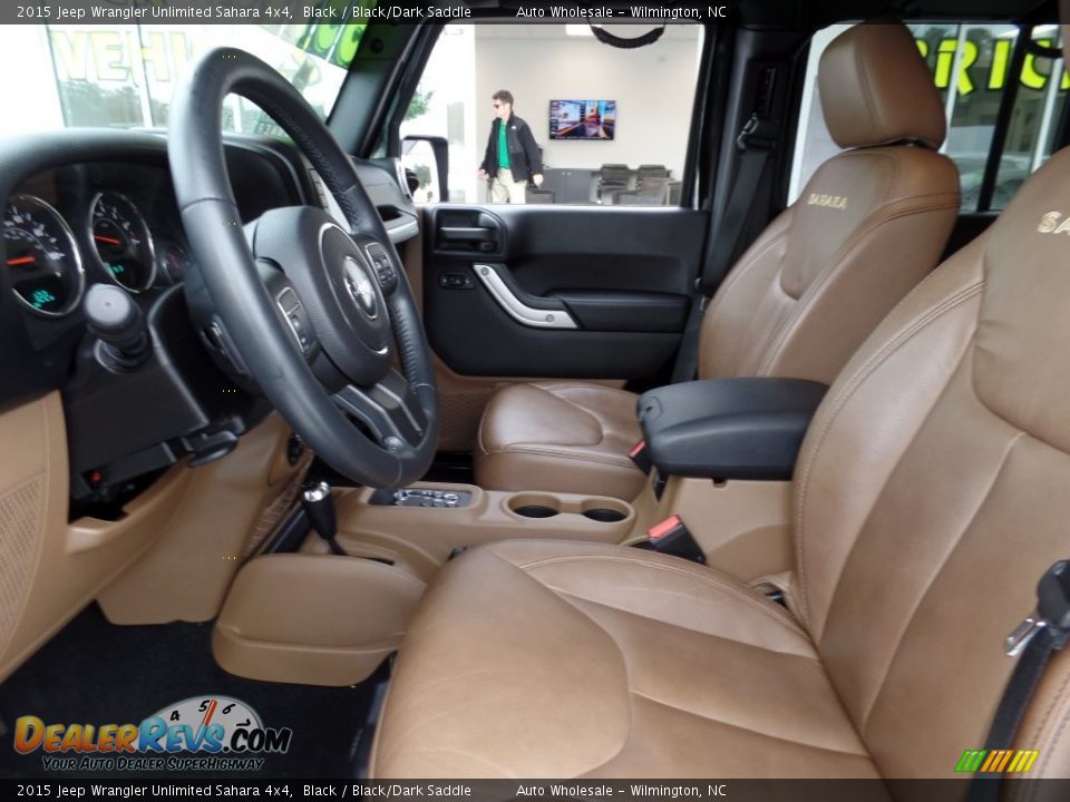 2015 Jeep Wrangler Unlimited Sahara 4x4 Black / Black/Dark Saddle Photo #11
