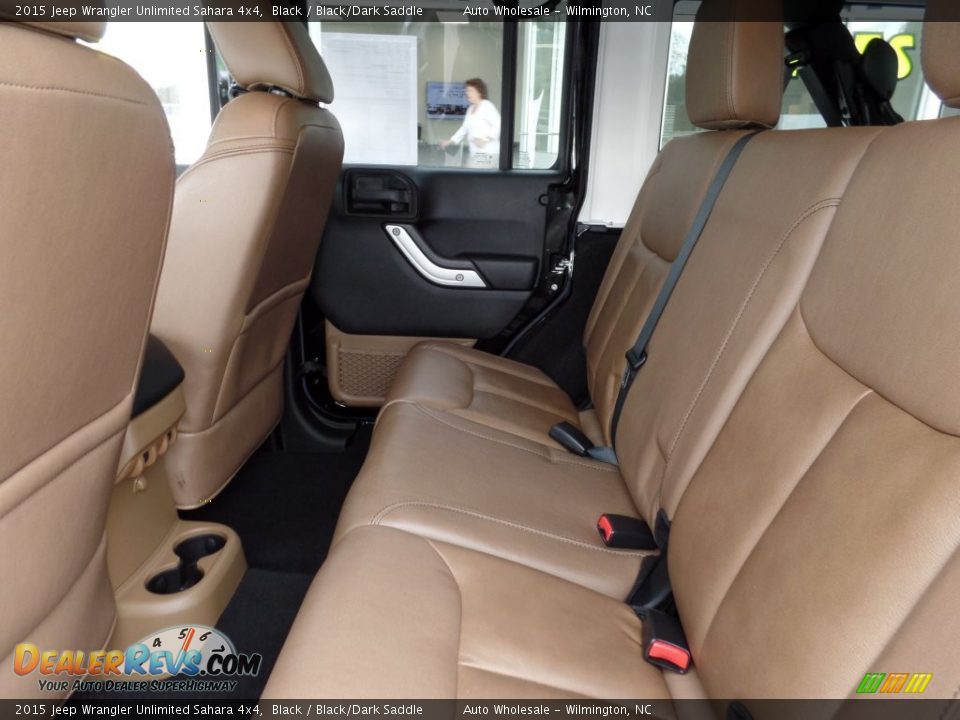 2015 Jeep Wrangler Unlimited Sahara 4x4 Black / Black/Dark Saddle Photo #12