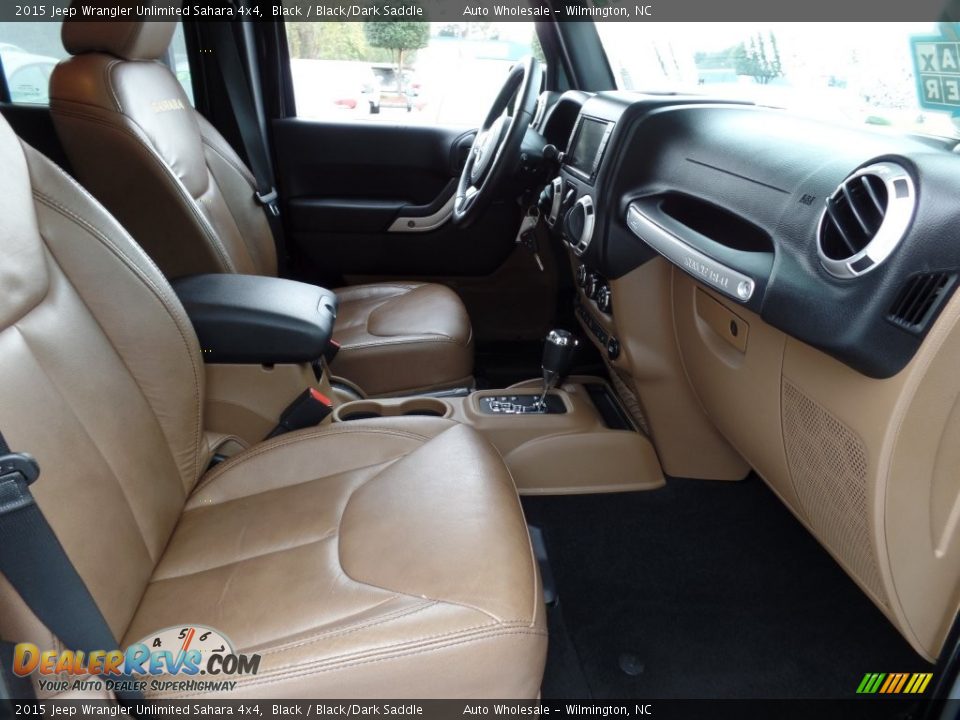 2015 Jeep Wrangler Unlimited Sahara 4x4 Black / Black/Dark Saddle Photo #13