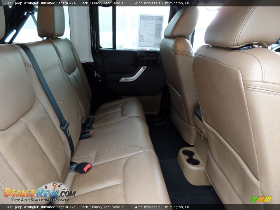 2015 Jeep Wrangler Unlimited Sahara 4x4 Black / Black/Dark Saddle Photo #14