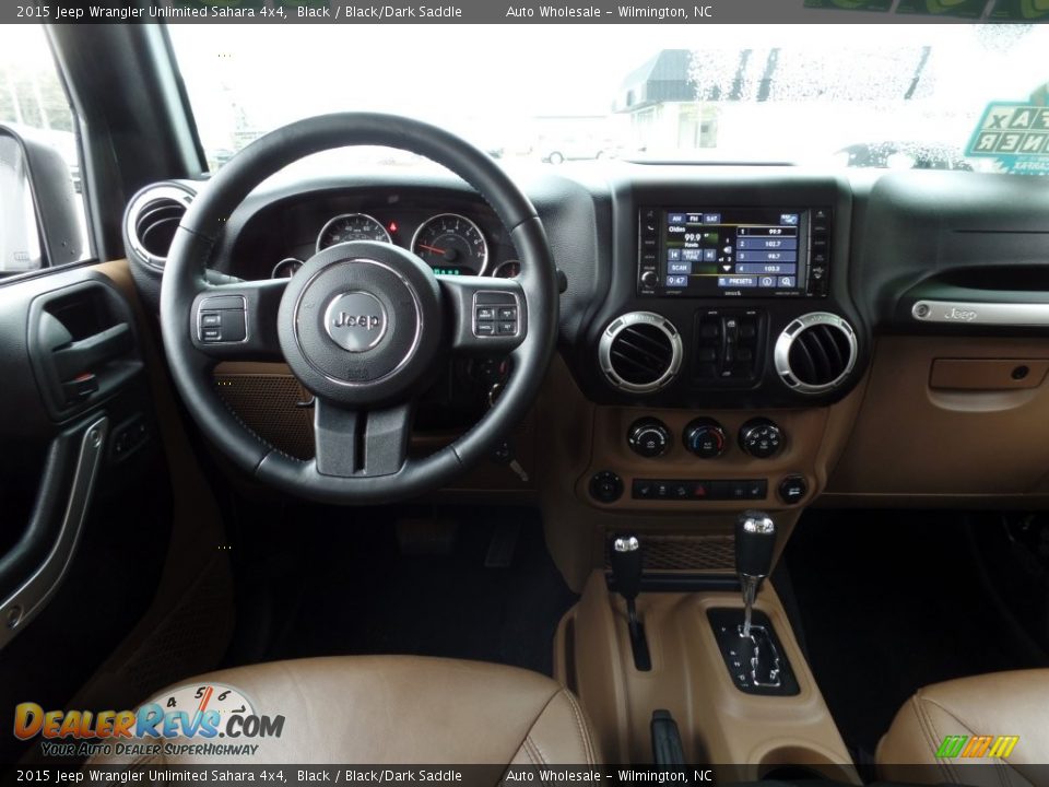 2015 Jeep Wrangler Unlimited Sahara 4x4 Black / Black/Dark Saddle Photo #15