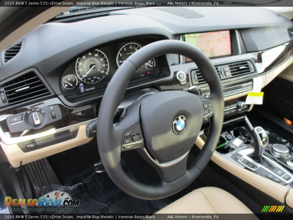 2016 BMW 5 Series 535i xDrive Sedan Imperial Blue Metallic / Venetian Beige/Black Photo #15